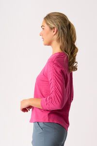 Foil Gathered Sleeve Top