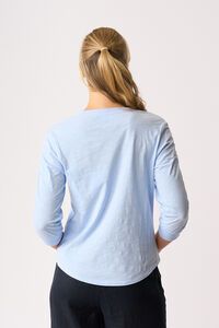 Foil Gathered Sleeve Top