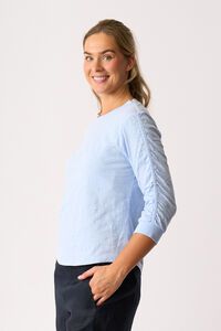Foil Gathered Sleeve Top