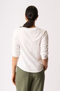 Foil Gathered Sleeve Top