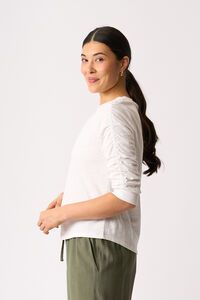 Foil Gathered Sleeve Top