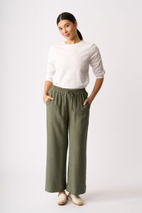 Foil Gathered Sleeve Top