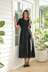 Memo Contrast Detail Swing Dress