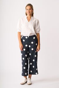 Foil Wide Leg Cropped Trousers