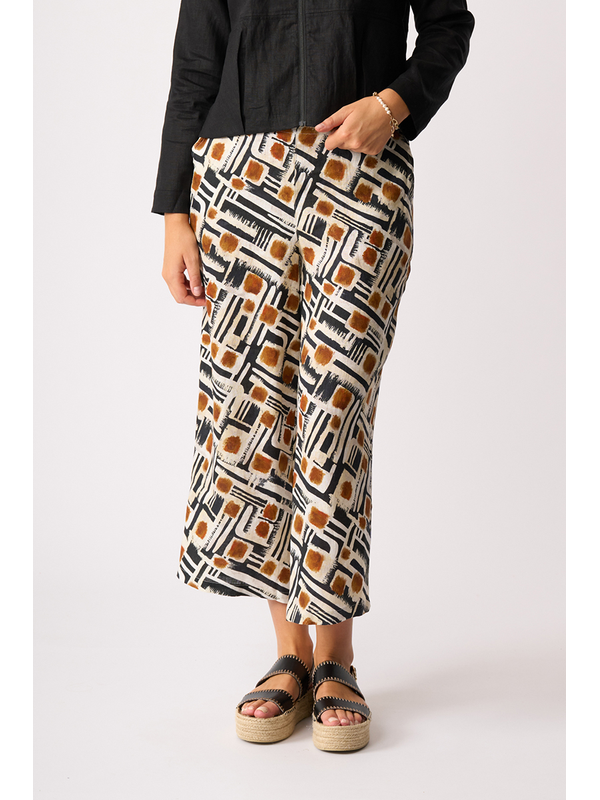 Foil Wide Leg Cropped Trousers