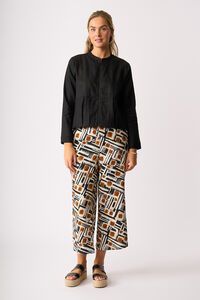 Foil Wide Leg Cropped Trousers