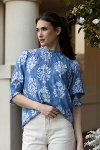 Seeking Lola Denim Floret SS Gifted Top