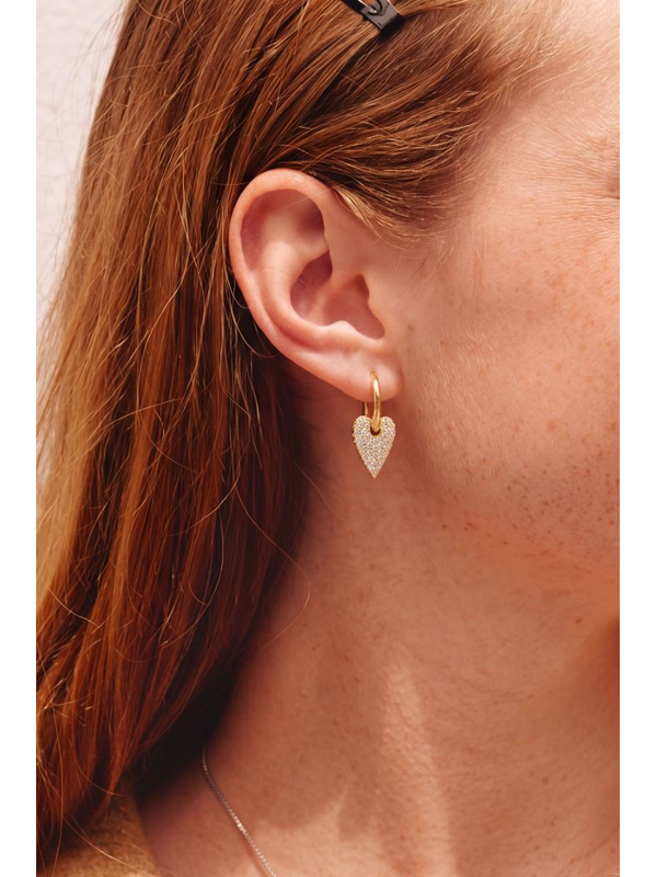 Edblad Amore Sparkle Large Gold Hoops Earrings
