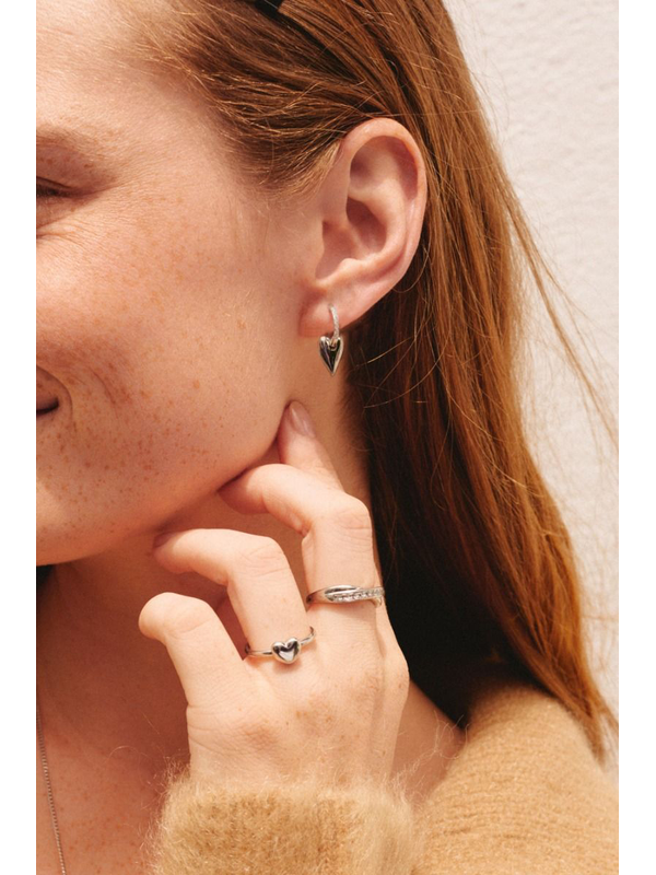 Edblad Amore Sparkle Small Silver Hoops Earrings