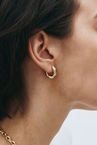 Edblad Crystalite Large Gold Hoops Earrings
