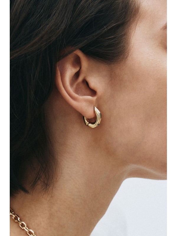 Edblad Crystalite Large Gold Hoops Earrings