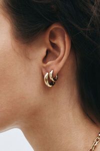 Edblad Crystalite Large Gold Hoops Earrings