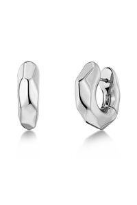 Edblad Crystalite Large Silver Hoops Earrings