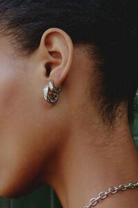 Edblad Crystalite Small Silver Hoops Earrings