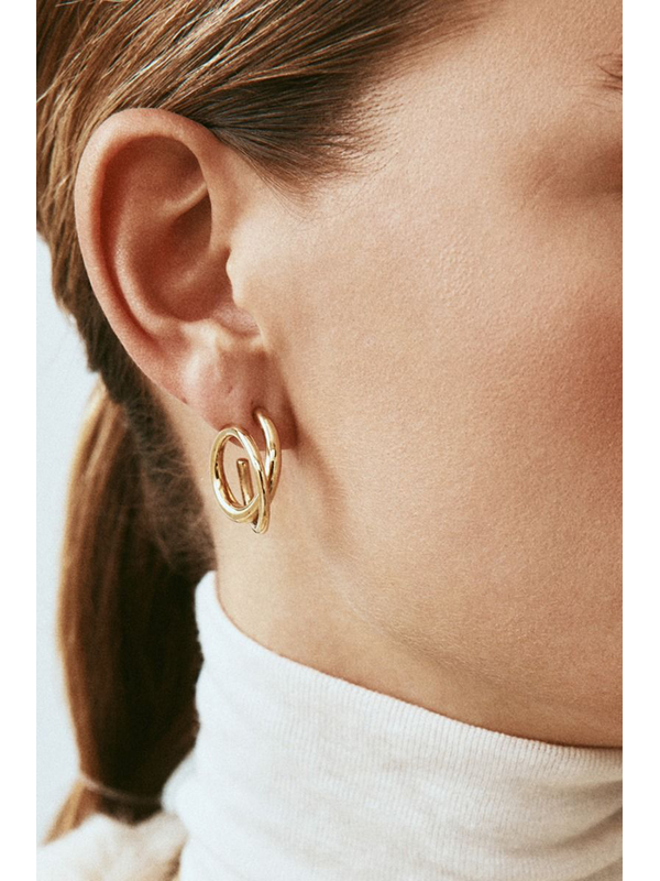 Edblad Nouveau Large Gold Hoops Earrings