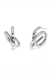 Edblad Nouveau Large Silver Hoops Earrings