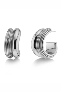 Edblad Wildern Large Silver Hoops Earrings