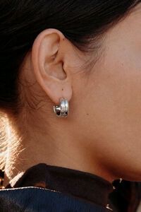 Edblad Wildern Large Silver Hoops Earrings