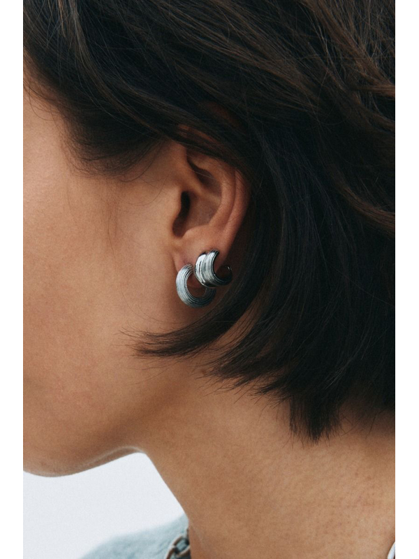 Edblad Wildern Small Silver Hoops Earrings