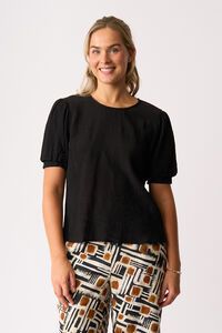 Oh Three Volume Sleeve Scoop Hem Top
