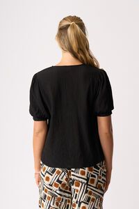 Oh Three Volume Sleeve Scoop Hem Top