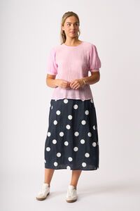 Oh Three Volume Sleeve Scoop Hem Top