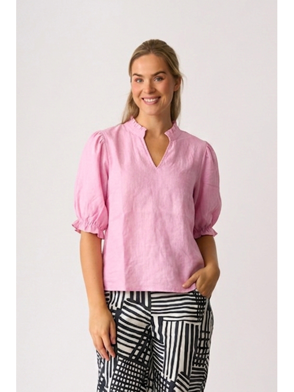 Foil Ruffle Up Top