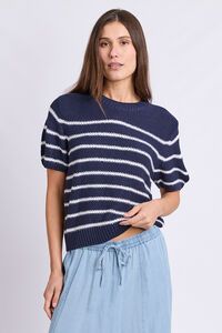 Foxwood Blair Stripe Short Sleeve Knit