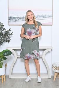 AE Luxe Rosa Cap Sleeve Floral Dress