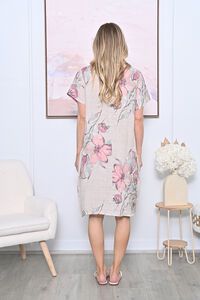 AE Luxe Floral Linen Baggy Dress