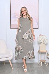 AE Luxe Floral Turtle Neck Sleeveless Maxi Dress