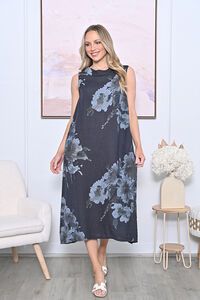 AE Luxe Floral Turtle Neck Sleeveless Maxi Dress