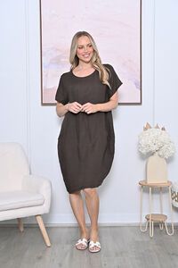 AE Luxe Plain Linen Baggy Dress