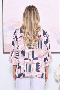 AE Luxe Geo Print Linen Top