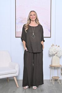 AE Luxe Wide Shirred Elastic Waistband Pants