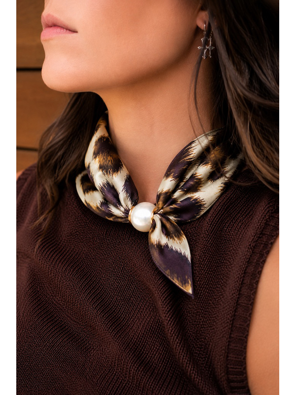 Antler Desert Fawn Pearl Fasten Neck Tie