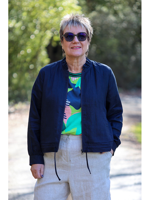 Foil Ruffle Neck Jacket