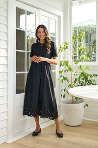 Memo Contrast Detail Swing Dress