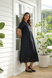 Memo Contrast Detail Swing Dress
