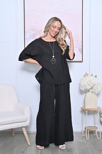 AE Luxe Linen Top with Necklace