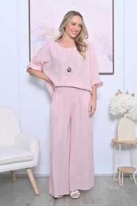 AE Luxe Linen Top with Necklace