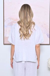 AE Luxe Contrast Stitching Linen Top