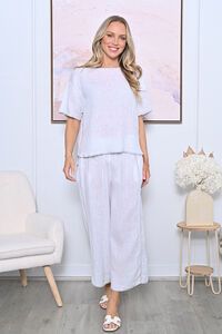 AE Luxe Contrast Stitching Linen Top