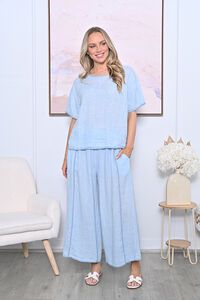 AE Luxe Contrast Stitching Linen Pant