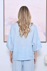 AE Luxe Crochet Hem Linen Top