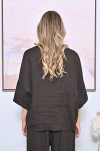 AE Luxe Crochet Hem Linen Top