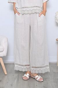 AE Luxe Crochet Hem Linen Pant
