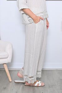 AE Luxe Crochet Hem Linen Pant