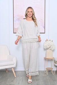 AE Luxe Crochet Hem Linen Pant