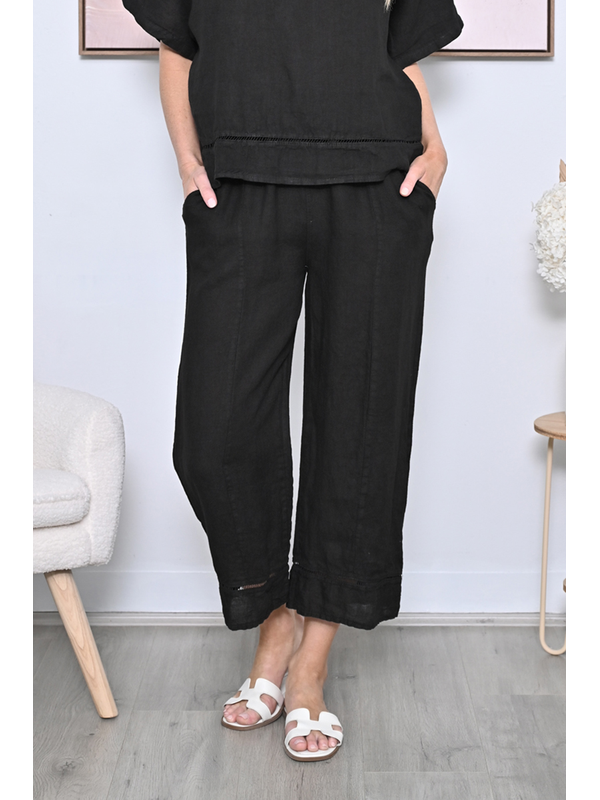 AE Luxe Crochet Bottom Linen Pant